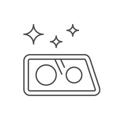 Car headlights polishing line icon