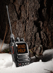 Send help message on the screen of a walkie-talkie
