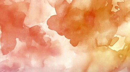 Soft Abstract Watercolor Background in Warm Shades of Orange