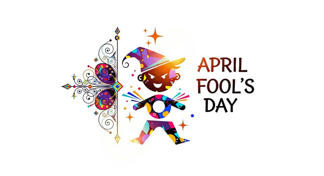 Playful jester figure with bold geometric patterns and festive accents&mdash;capturing the colorful, humorous, prank‑filled spirit of April Fool&rsquo;s Day