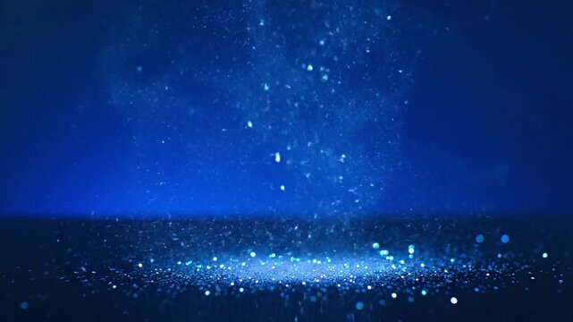 Blue Hour Sparkle Accumulation Close-up macro shot of glitter settling
