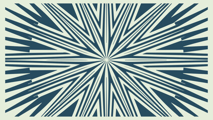 Obraz premium A symmetrical radial design featuring repeating curved lines in blue tones