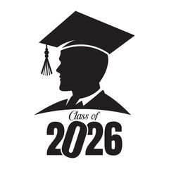 Class of 2026 Graduation Design with Cap Vector