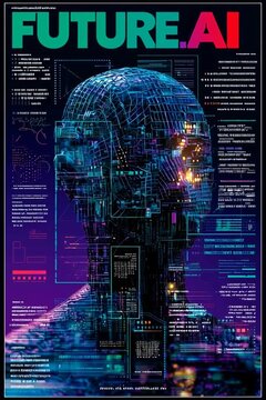 abstract futuristic ai technology background, future ai design digital visualization, futuristic artificial intelligence tech concept
