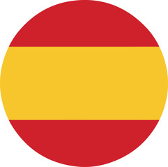 Circular icon of the national flag of spain
