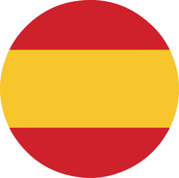 Circular icon of the national flag of spain