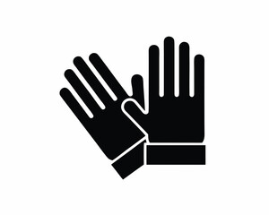 Obraz premium Gardening gloves silhouette vector illustration isolated on white background