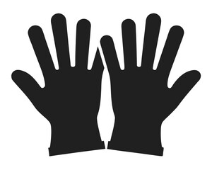 Obraz premium Gardening gloves silhouette vector illustration isolated on white background