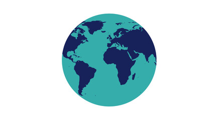 Stylized World Map Globe Illustration on White Background