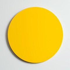 a yellow circular sticker with white paper