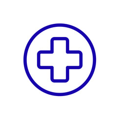 Obraz premium A simple blue cross symbol icon with a transparent background