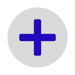 Fototapeta premium A simple plus sign icon in blue color isolated on transparent background