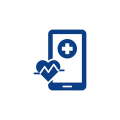 Obraz premium Medical application icon with heart rate monitor and checkmark on transparent background