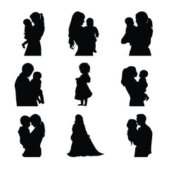 vector silhouettes of children