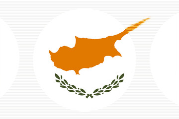 National Flag of Cyprus Depicting the Orange Island Map with Green Olive Branches on a Textured White Background, Representing Peace and Sovereignty