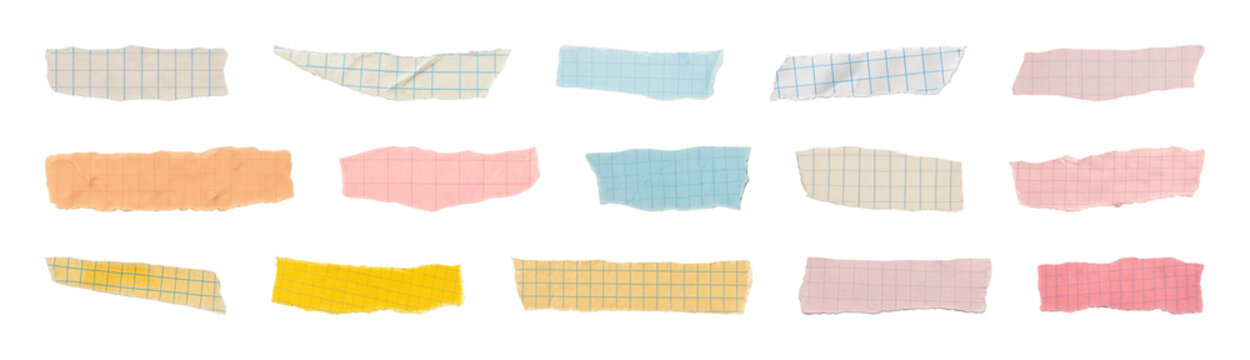 PNG Colorful torn paper strips on transparent background
