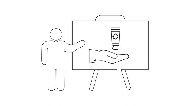 Presentation on Skincare - A Simple Line Drawing Illustration.