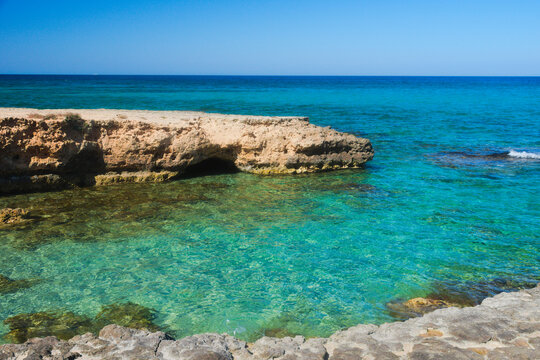 Caletta Marthamo sea cove. Otranto, Salento, Italy