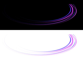 Vibrant Neon Light Trails Curved Motion Effect png