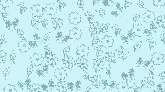Pale blue background with flower and leaf pattern, perfect for springthemed designs, greeting cards, or feminine branding projects.