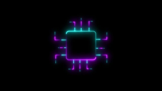 Vibrant neon QR code illuminated in dark cyber space with futuristic digital glow, ideal for tech, marketing, and innovation concepts.