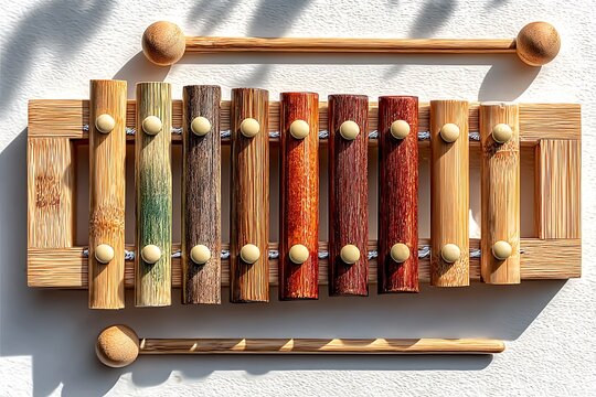 Wall mounted bamboo thumb piano high resolution picture