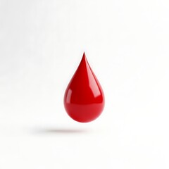 Fototapeta premium Large Red Liquid Drop on White Background