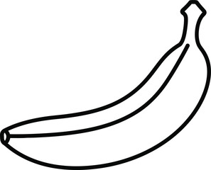 A simple line drawing of a banana on a white background. © Sakira02
