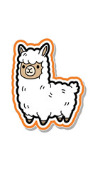 Fototapeta premium Illustration of a Cute Cartoon Alpaca, Fun Animal Design, Creative Artwork, Playful Environment, Whimsical Style