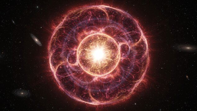 Expanding supernova shockwave in the universe.