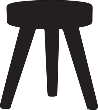Black Three Legged Stool Silhouette three legs furniture