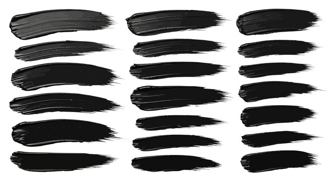 30 Black Paint Strokes with a Textured, Grungy Feel