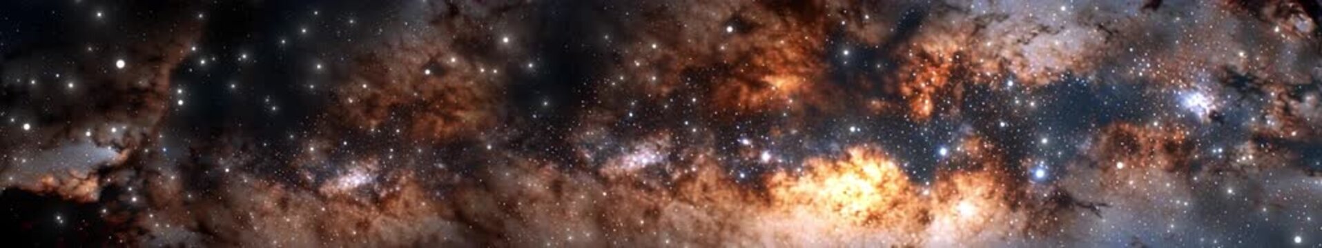 Deep Space Galaxy Band with Dense Stars and Nebula Textures &ndash; Seamless Panoramic Loop