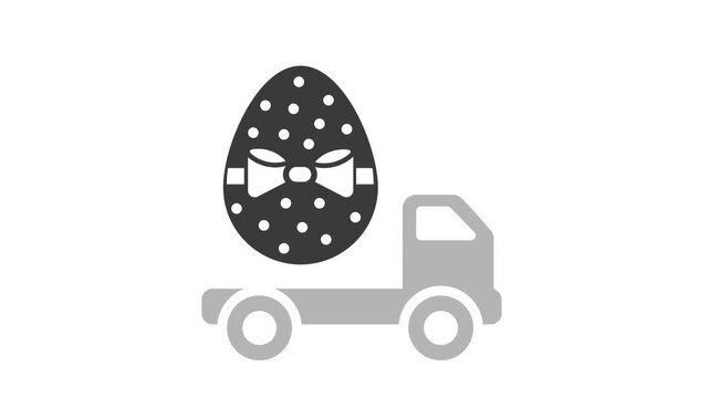 Delivery truck width decorated Easter egg.