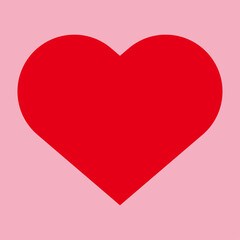 Red Love Heart Vector Icon Romantic Valentine Symbol