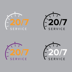 24/7 Customer Service Vector Icon Support and Assistance Symbol