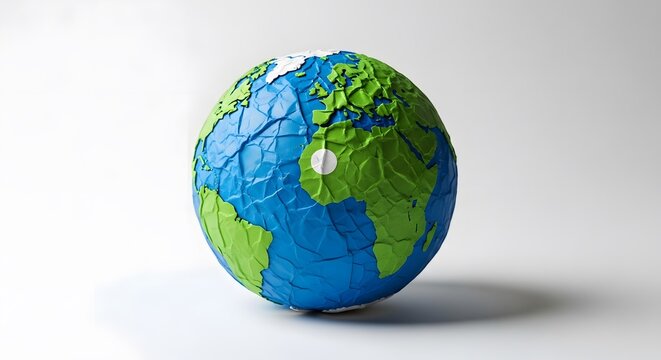 A globe shaped easter egg representing earth