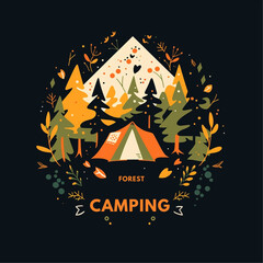 キャンプのイラストロゴ