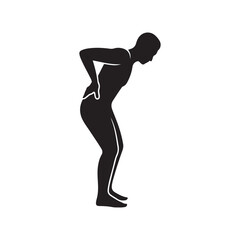 Person silhouette with back pain, illustrating discomfort and health issues