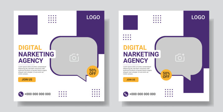 Digital marketing agency business promotion social media post template