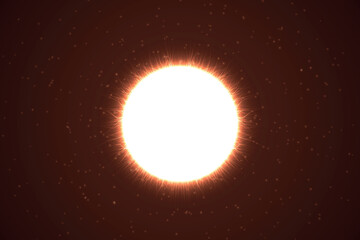 Glowing Sun Sphere With Fiery Energy Corona