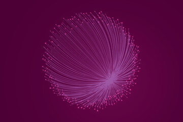 Magenta Energy Sphere With Flowing Light Lines