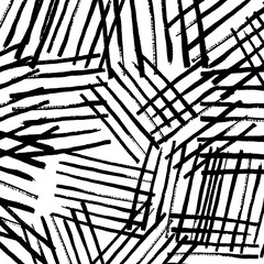 Abstract hand-drawn black ink hatching pattern, messy charcoal lines texture, artistic brush strokes on white background © keodom