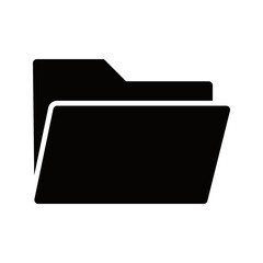 Folder File Solid Vector Icon for Document Management