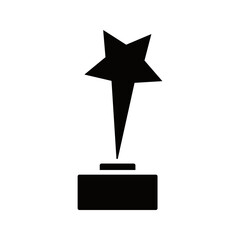 Star Trophy Award Solid Vector Icon for Achievement