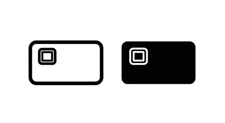 Obraz premium Rectangle icon with a smaller rectangle inside, representing a card, ID, or a tag for identification or credit.