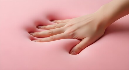 Fototapeta premium Memory Foam Compression – High-Speed Capture of Indentation Recovery in Pink Material