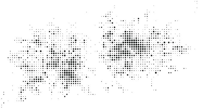 Halftone pattern of two faces in profile dots