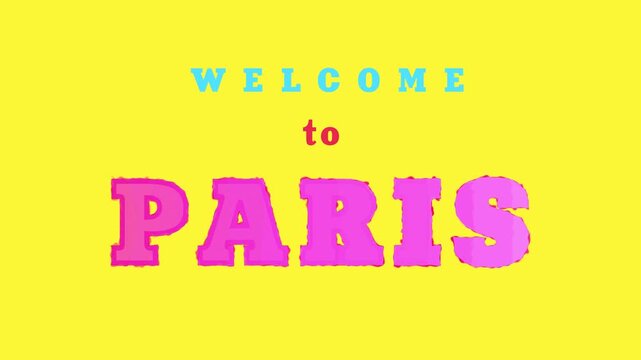 Animated welcome to paris text message