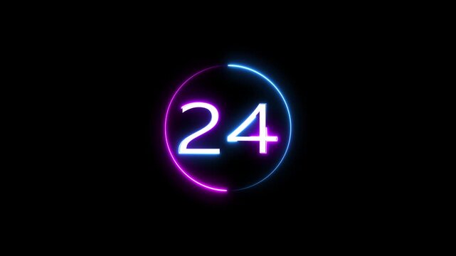 modern & simple neon 30 seconds animated countdown from 30 to 0 seconds 30-0 counting down seconds neon number 30 seconds countdown timer icon, circle, countdown, clock, time, stopwatch, timer